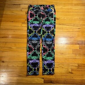 Vintage Versace Crazy Design Multicolor Chain Print Stretch Jeans